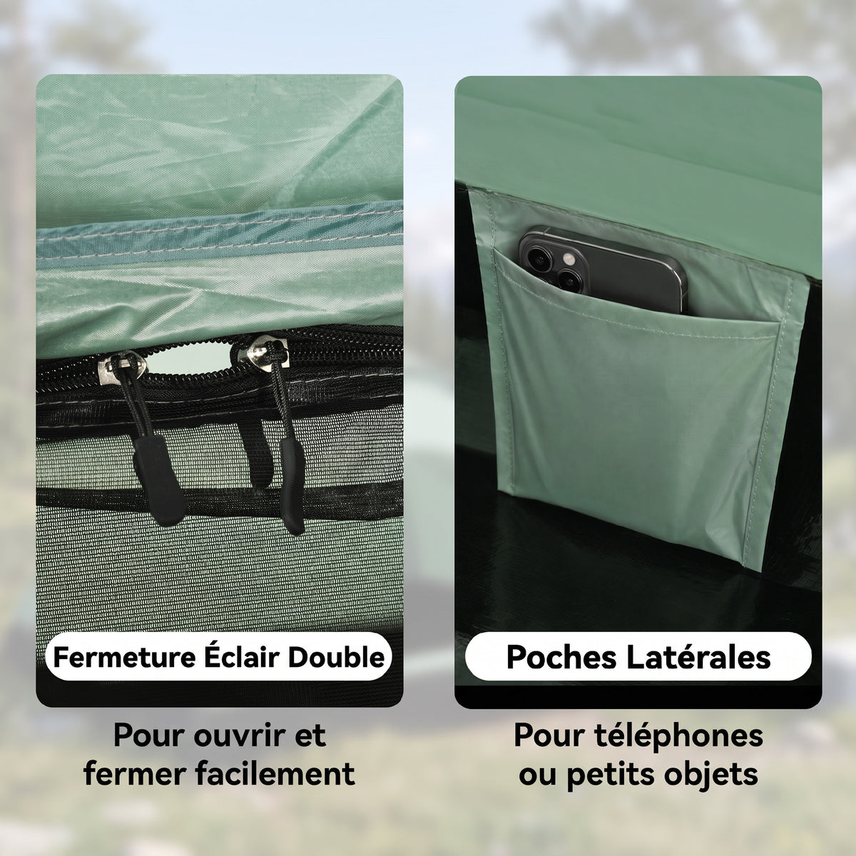 Tente de camping 2 personnes camouflage tente dôme légère ventilée facile à monter avec portes zippées