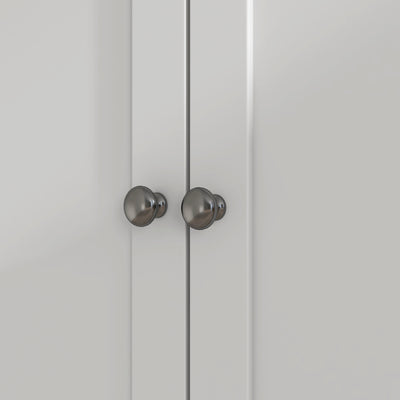 Buffet haut cuisine, armoire de cuisine, 6 portes, 2 tiroirs, plan de travail, étagères réglables, 100x40x180cm, blanc