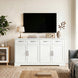 Buffet Cuisine avec Tiroirs, Portes, Étagères Réglables, Style Shaker, Dispositif Anti-Basculement, 140x38x80cm, Blanc Aosom