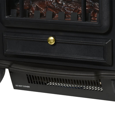 Cheminée électrique à Effet de Flamme poêle Style rétro Thermostat 1000/2000 W Anti surchauffe Noir