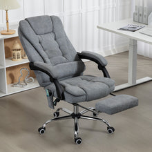 Fauteuil de bureau massant et chauffant, chaise de bureau, hauteur réglable, dossier inclinable, 65x70x111-119cm, gris