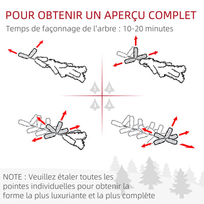 Sapin de Noël artificiel avec 310 branches support en acier socle pliable en acier hauteur 120 cm vert
