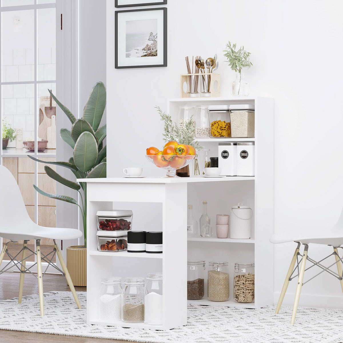 Bureau informatique, bureau avec rangement, 6 compartments ouverts, table d'ordinateur pour chambre, studio, 120