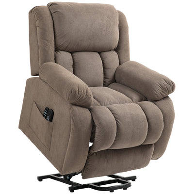 Fauteuil releveur électrique massage et chauffage avec repose-pied, dossier inclinable, télécommande et poche latérale