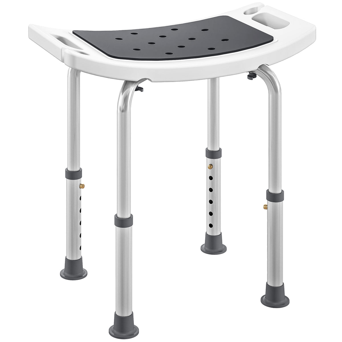 Siège de Douche réglable en Hauteur Tabouret de Douche Ergonomique Pieds antidérapants Charge Max. 135 Kg alu HDPE Gris