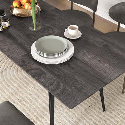 Table à manger pliante table extensible 120-160 cm jusqu'à 6 à 8 personnes avec pieds en acier, gris