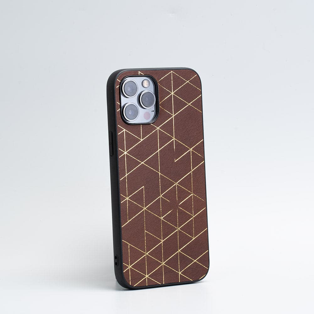 Leather case for iPhone 12 Pro Max - Gold Vectors