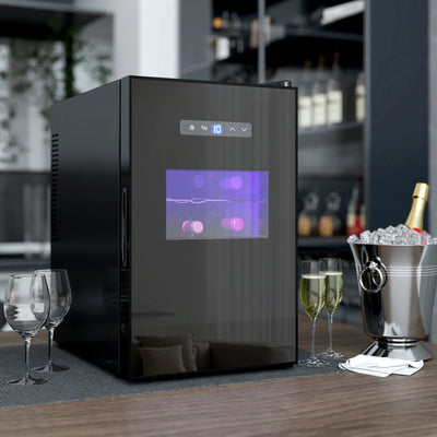 Cave à vin, 15 bouteilles, 39L, Réfrigérateur pour boissons, éclairage LED, température réglable 8-18℃