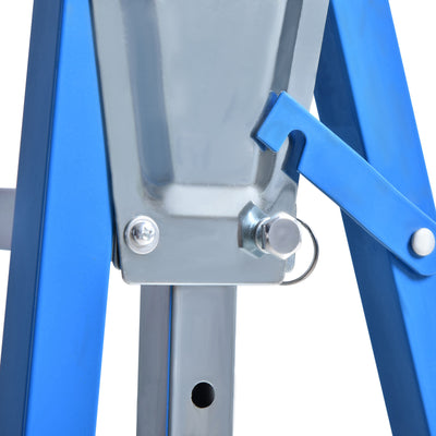 Lot de 2 Tréteaux Pliables Télescopiques Hauteur Réglable 80-130 cm Acier Bleu