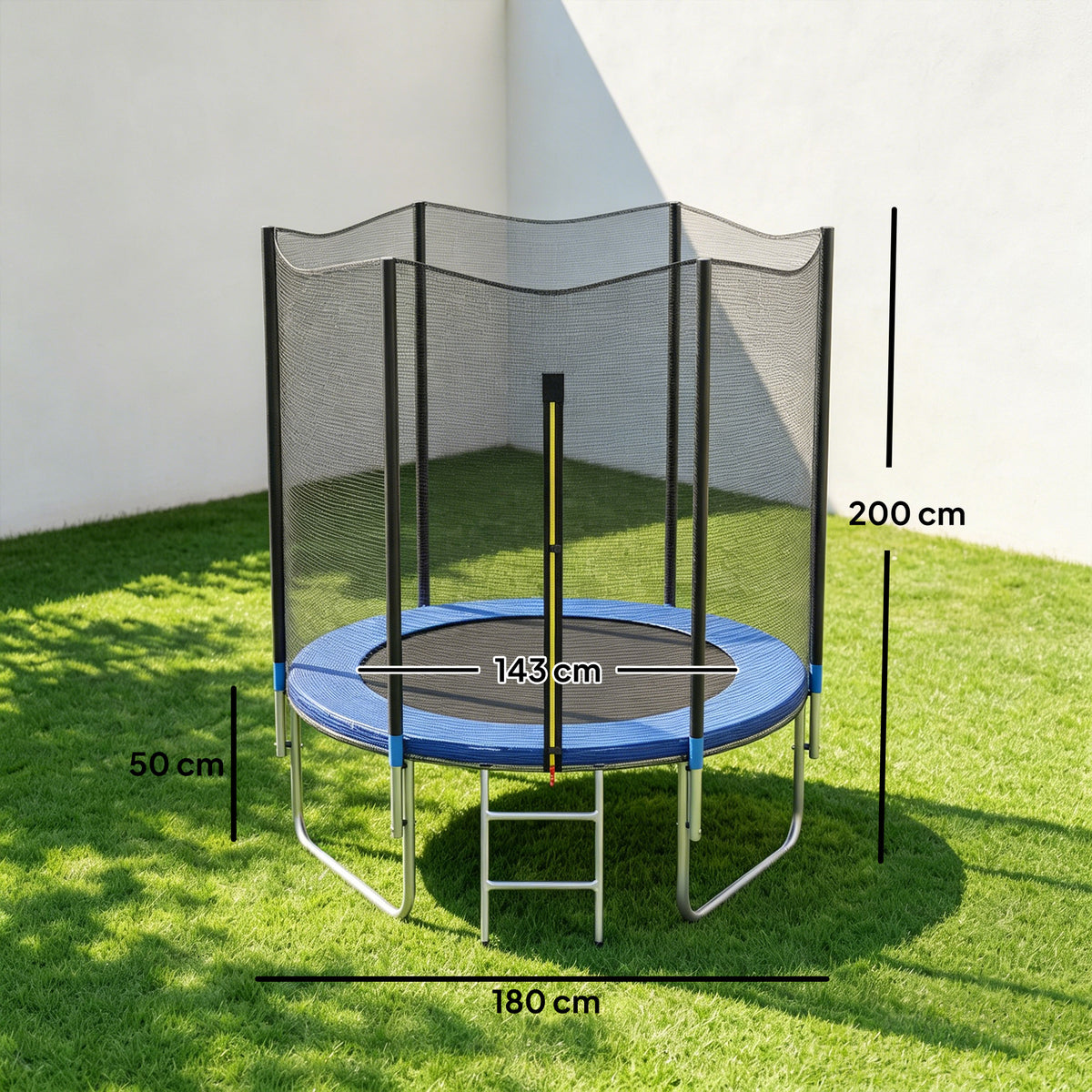 Trampoline d'extérieur avec filet de sécurité Ø180 cm pour enfants et adultes