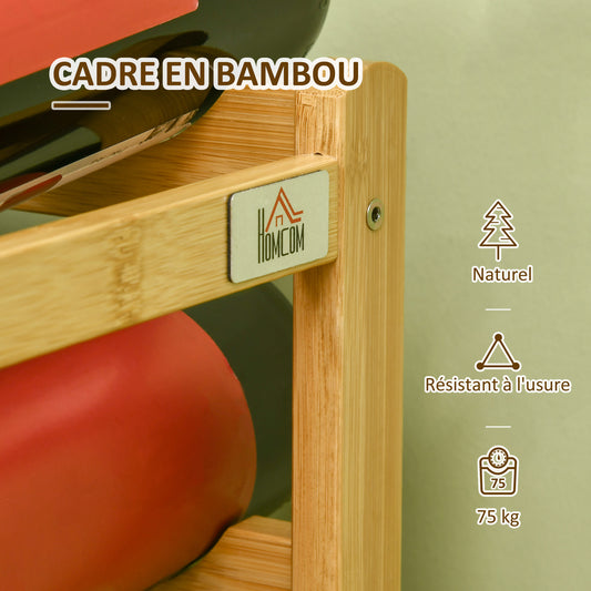Range-bouteilles casier porte-bouteilles en bois de bambou 4 niveaux 16 bouteilles 43 x 23,5 x 38 cm bois naturel