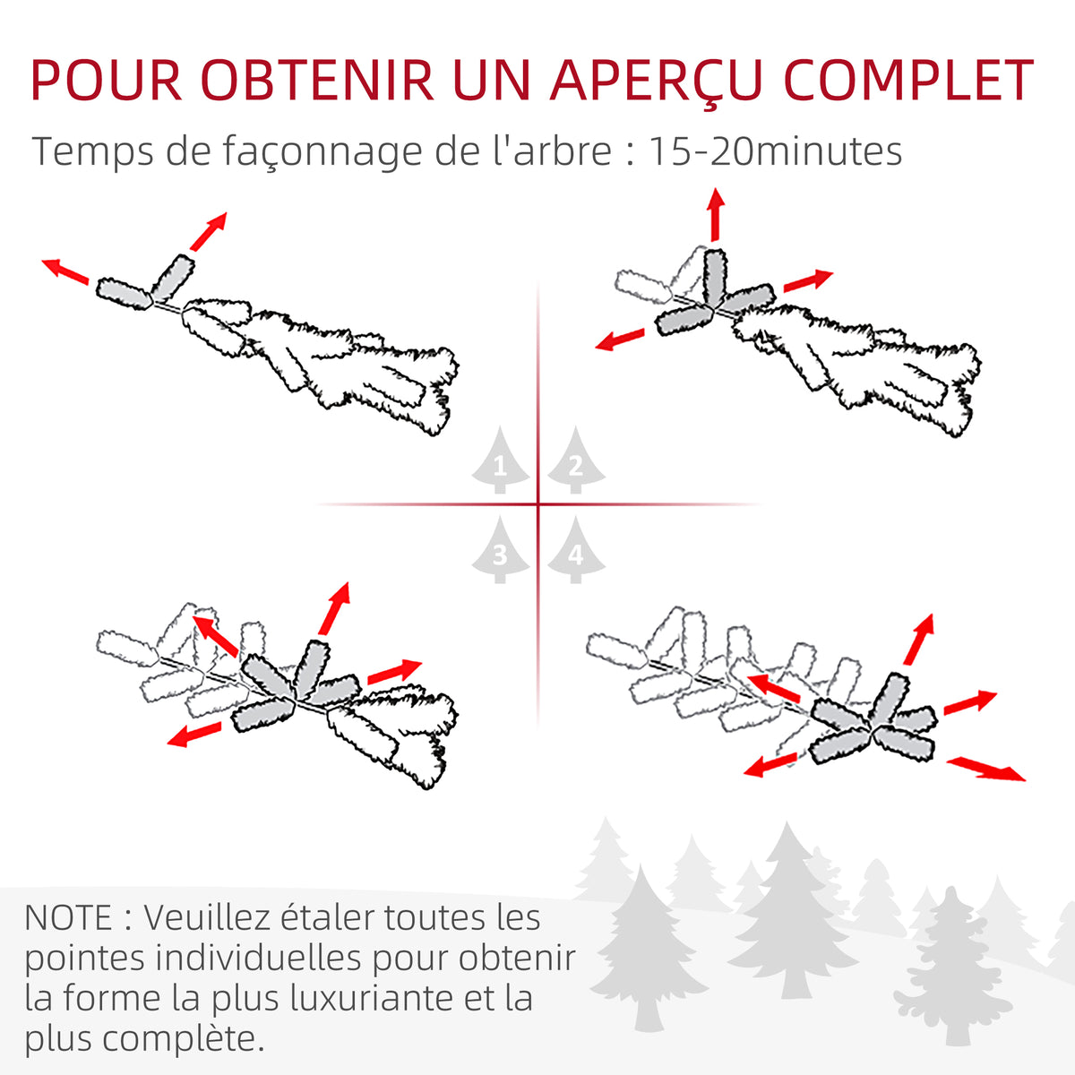 Sapin de Noël artificiel, arbre de Noël, base en acier, 390 branches épines, décoration de Noël, Ø 55 x 195H cm, vert