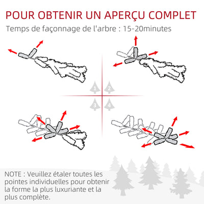 Sapin de Noël artificiel, arbre de Noël, base en acier, 390 branches épines, décoration de Noël, Ø 55 x 195H cm, vert