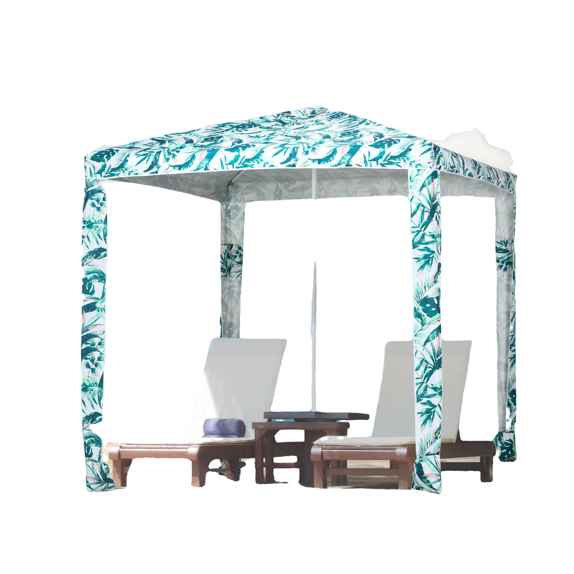 6.5' Green Beach Umbrella with Sandbags & Carry Bag
