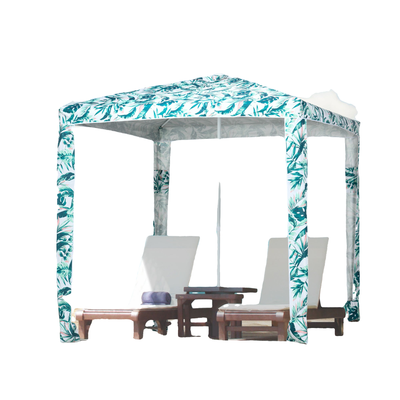 6.5' Green Beach Umbrella with Sandbags & Carry Bag