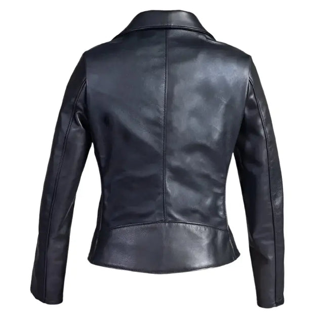 Women’s Black Leather Moto Jacket Riders Republic UK