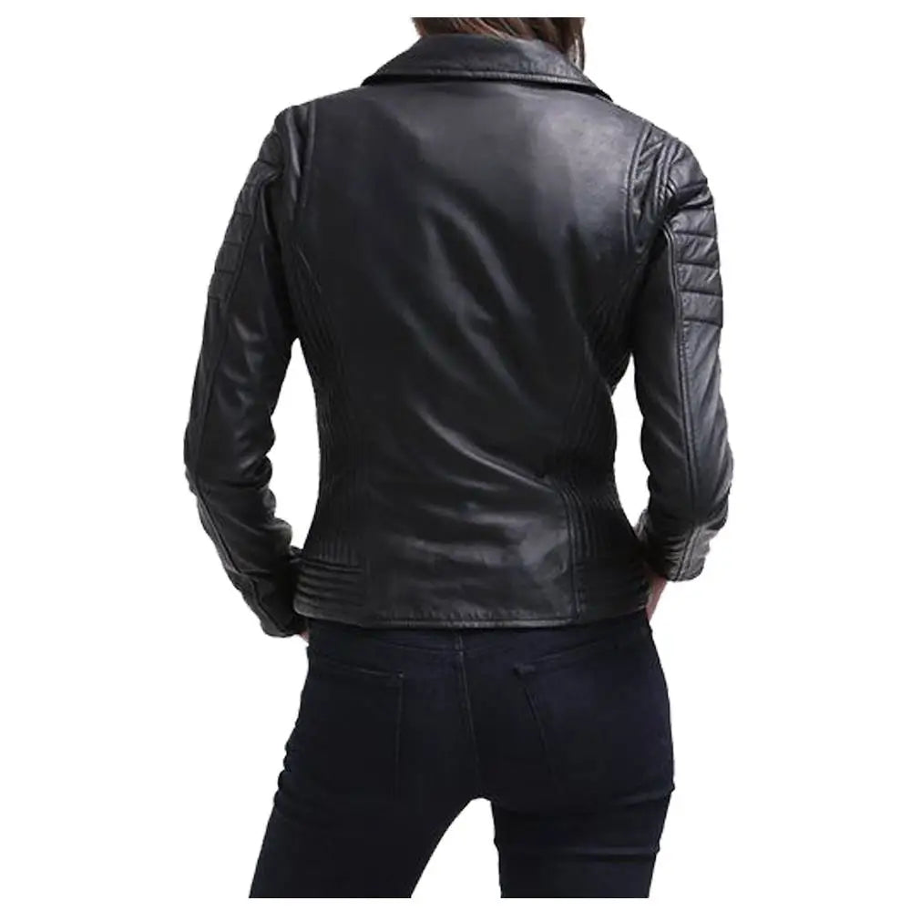Women’s Slim-Fit Black Leather Jacket Riders Republic UK