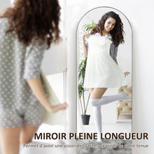 Miroir en pleine longueur 50 x 150 cm miroir sur pied grand miroir mural sans cadre  pour salon, noir