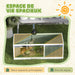 Maison pour tortues enclos avec toit ouvrant support lampe plateau fenêtre panoramique 120 x 50 x 40 cm gris Aosom