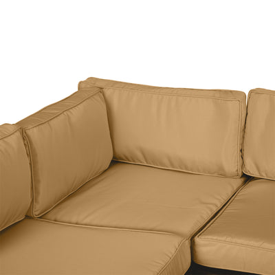 Lot de 14 Housses de Rechange Coussins Salon de Jardin - 6 Housses Coussin d'assise, 8 Housses Coussin Dossier Marron