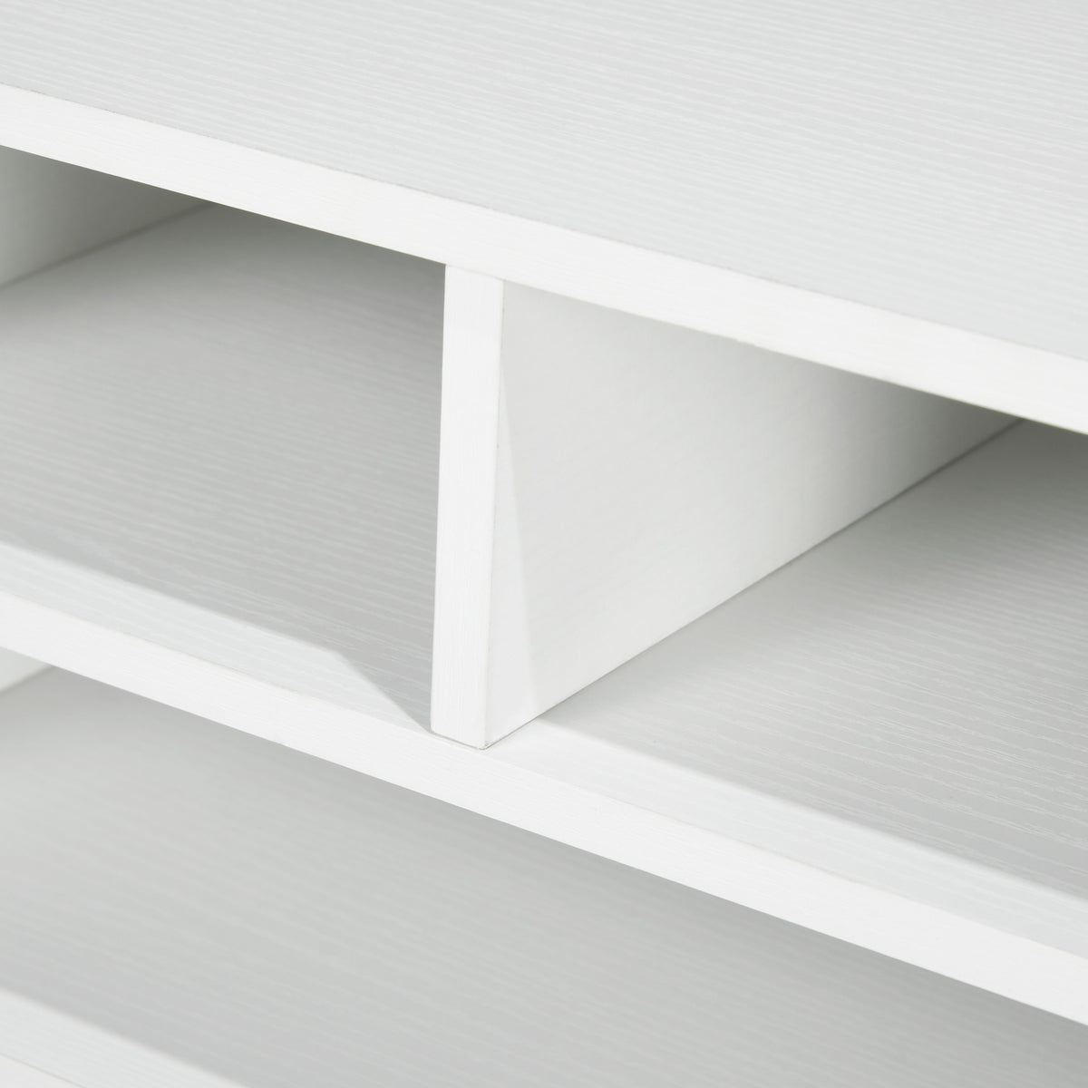 Organiseur bureau aspect blanc avec 3 compartiments fournitures support d'imprimante 47 x 40 x 22,5 cm