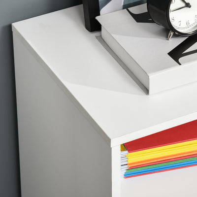 Support d'imprimante à 2 tiroirs meuble de rangement sur roulettes étagères ouvertes et placard, 100 x 35 x 65 cm, blanc