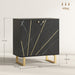 Buffet de rangement avec 2 portes et étagère réglable pieds en métal 76 x 35 x 77 cm ton marbre noir Aosom
