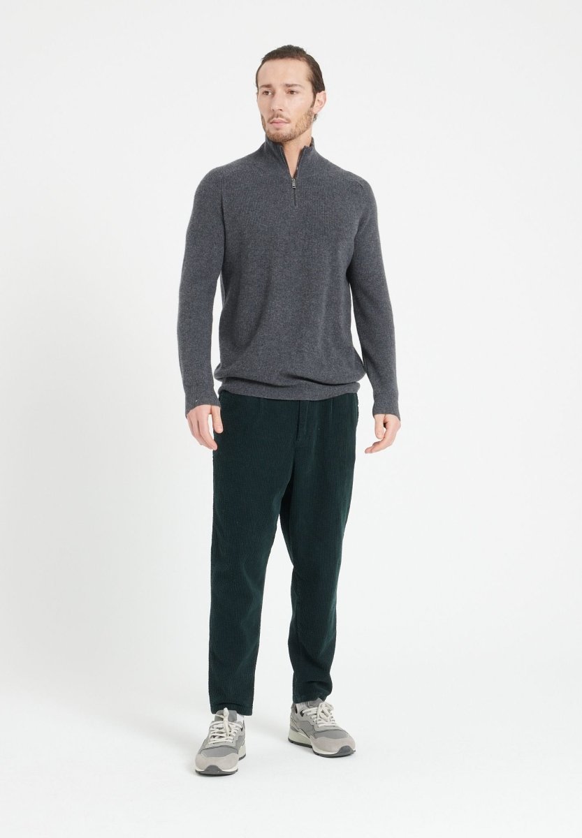 Pull col camionneur homme en cachemire gris anthracite - ZACH 2