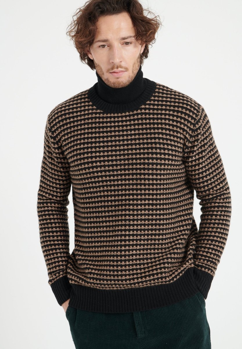 Pull col rond homme en cachemire 4 fils noir - ZACH 3