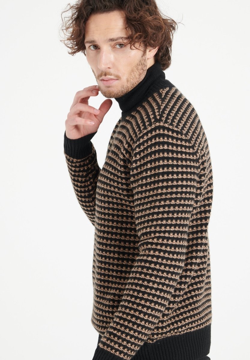Pull col rond homme en cachemire 4 fils noir - ZACH 3