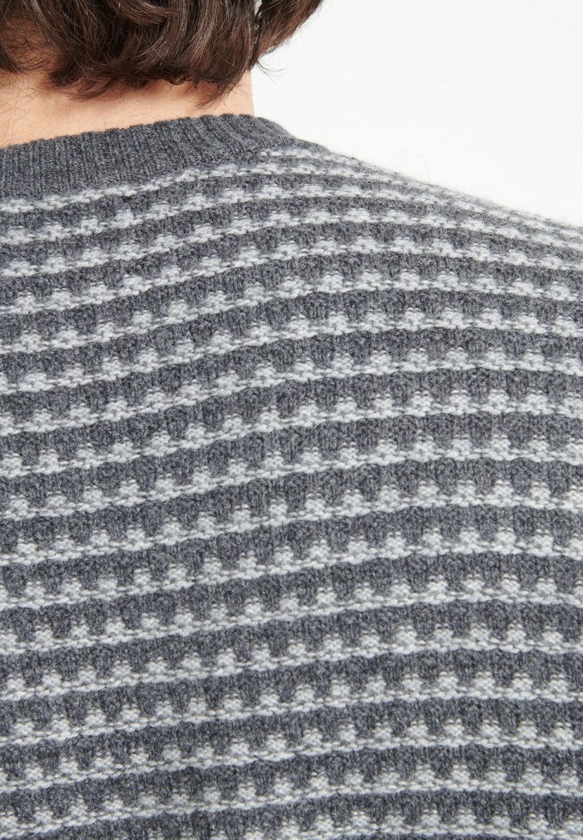 Pull col rond homme en cachemire 4 fils gris anthracite - ZACH 3