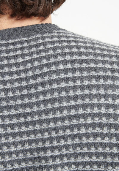 Pull col rond homme en cachemire 4 fils gris anthracite - ZACH 3