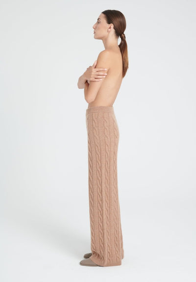 Pantalon femme en cachemire 6 fils camel - ZAYA 6