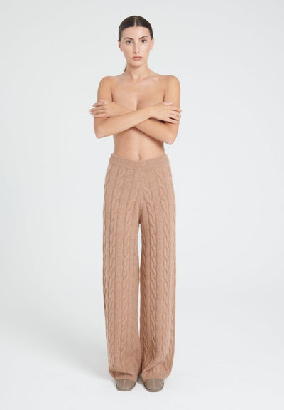Pantalon femme en cachemire 6 fils camel - ZAYA 6