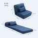 Chauffeuse canapé-lit convertible fauteuil 1 place avec 1 coussin avec dossier réglable, bleu foncé Aosom