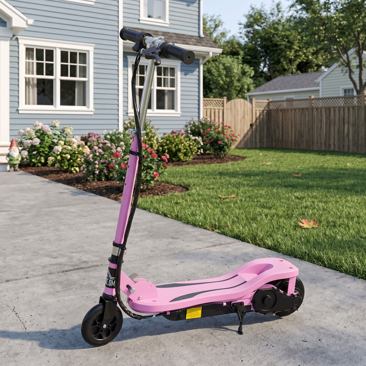 Trottinette électrique pliante pour enfant de 7+ans, 120W Vitesse max 12km/h, 75x36x82-93 cm rose