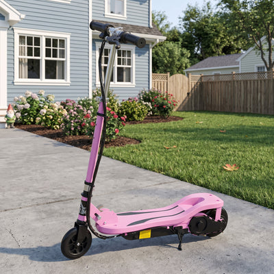 Trottinette électrique pliante pour enfant de 7+ans, 120W Vitesse max 12km/h, 75x36x82-93 cm rose