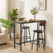 Ensemble Table de Bar avec 2 Tabourets, Table Haute de Cuisine et 2 Chaises de Bar Rembourrées PU, Repose-Pieds, Marron Aosom